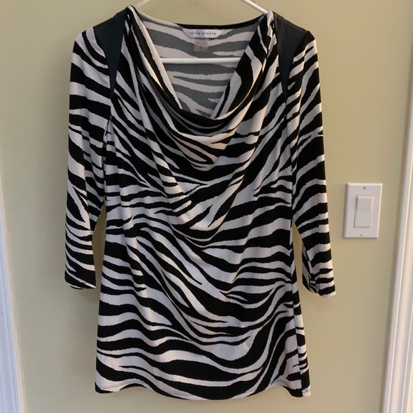 2/$30 Peter Nygard Zebra Print Blouse - Picture 1 of 7